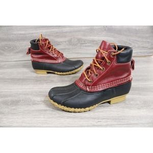 SIZE 6m Womens LL Bean Boots 6" Red Burgundy Duck Boots Limited Edition